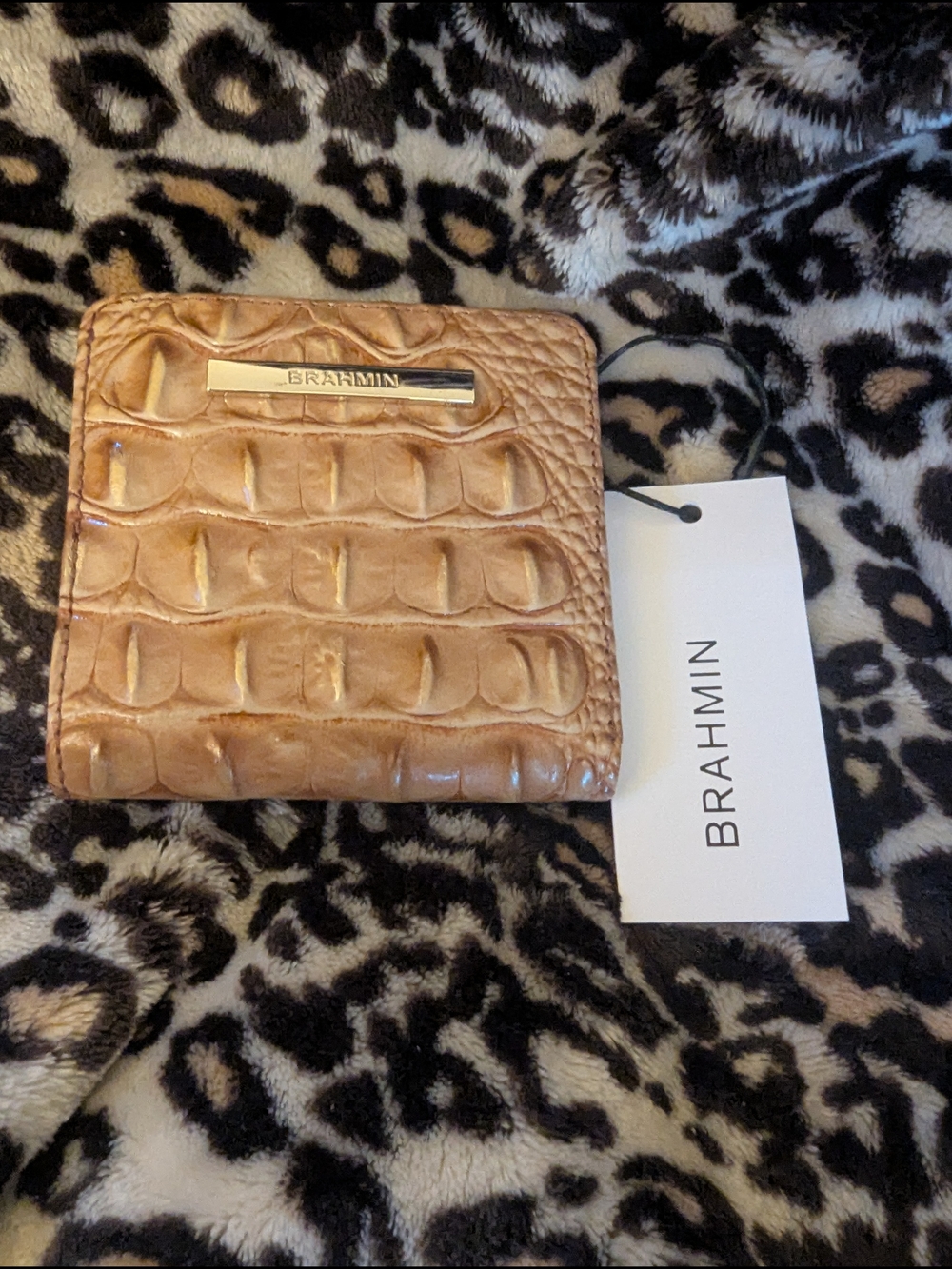 Brahmin Terracotta Melbourne  Croc-Embossed Leather Wallet